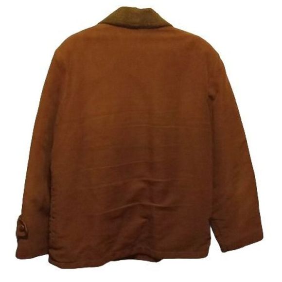 Vintage Rugby Three Button Twin Pocket Brown Winter Coat - Picture 3 of 5